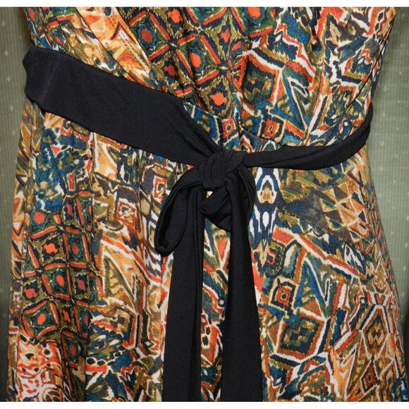 Ronni Nicole size PL slinky stretch blend artsy knee length dress sleeveless - Picture 4 of 6
